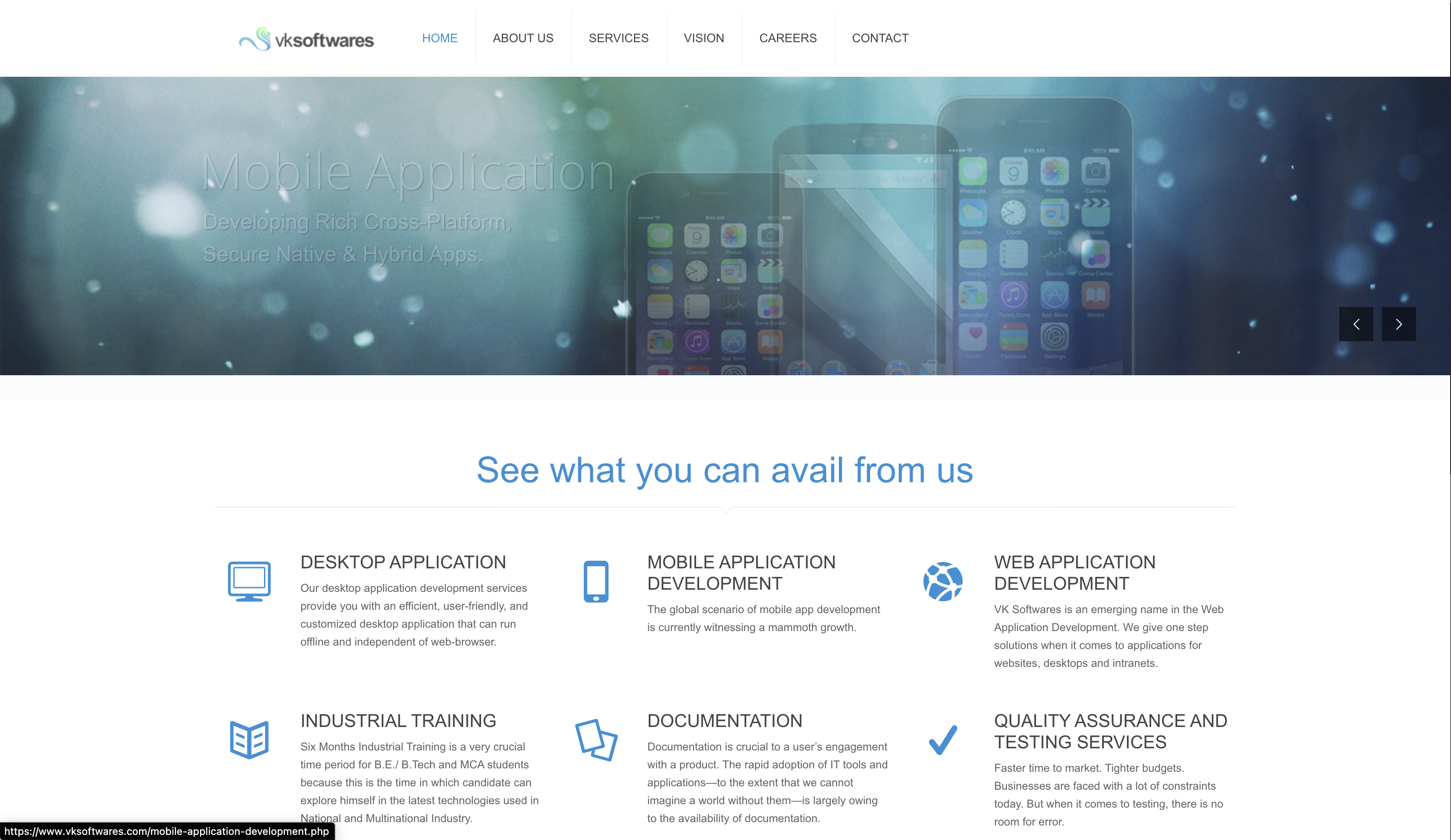 VK Softwares website reference