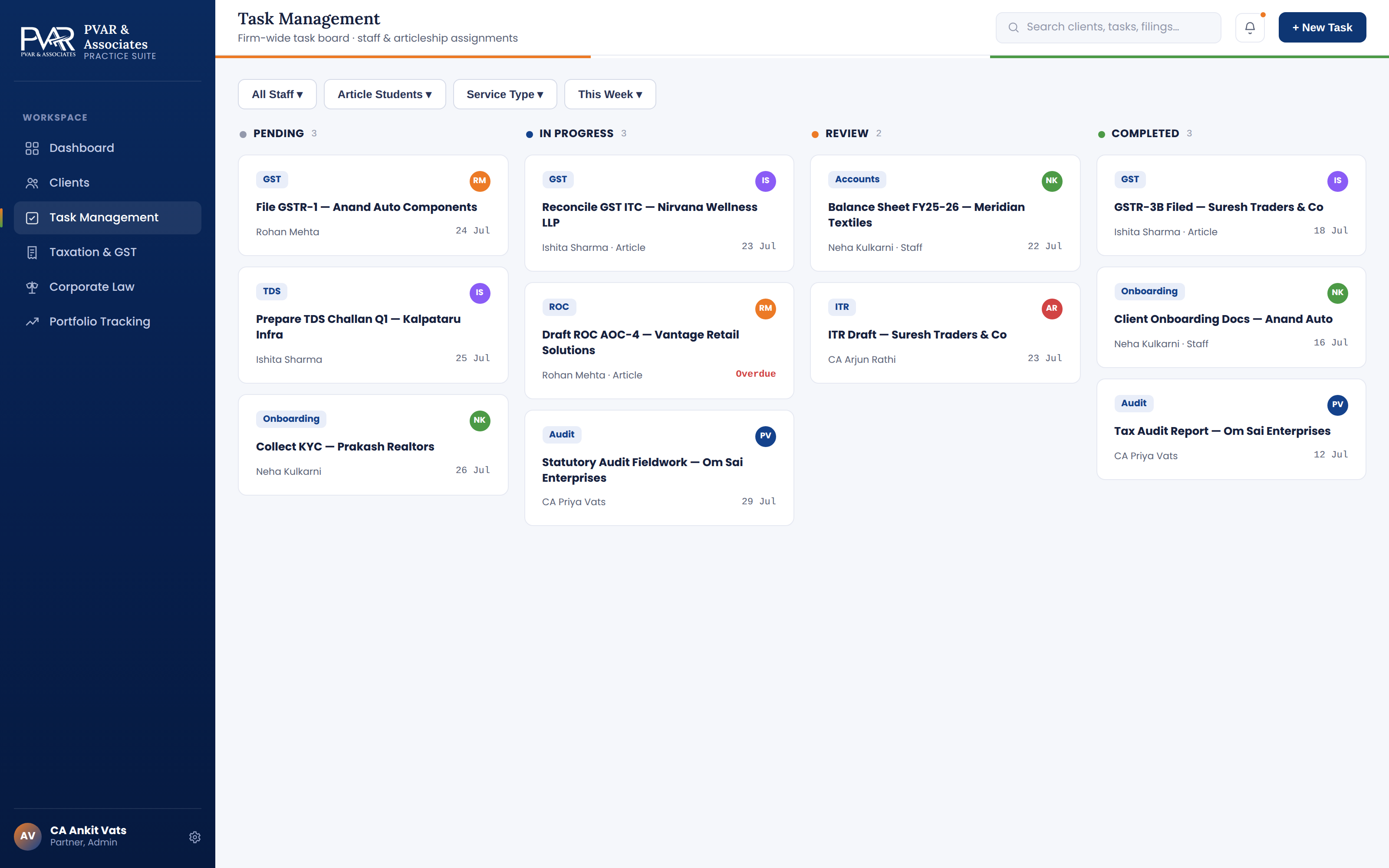 PVAR Associates screen 3